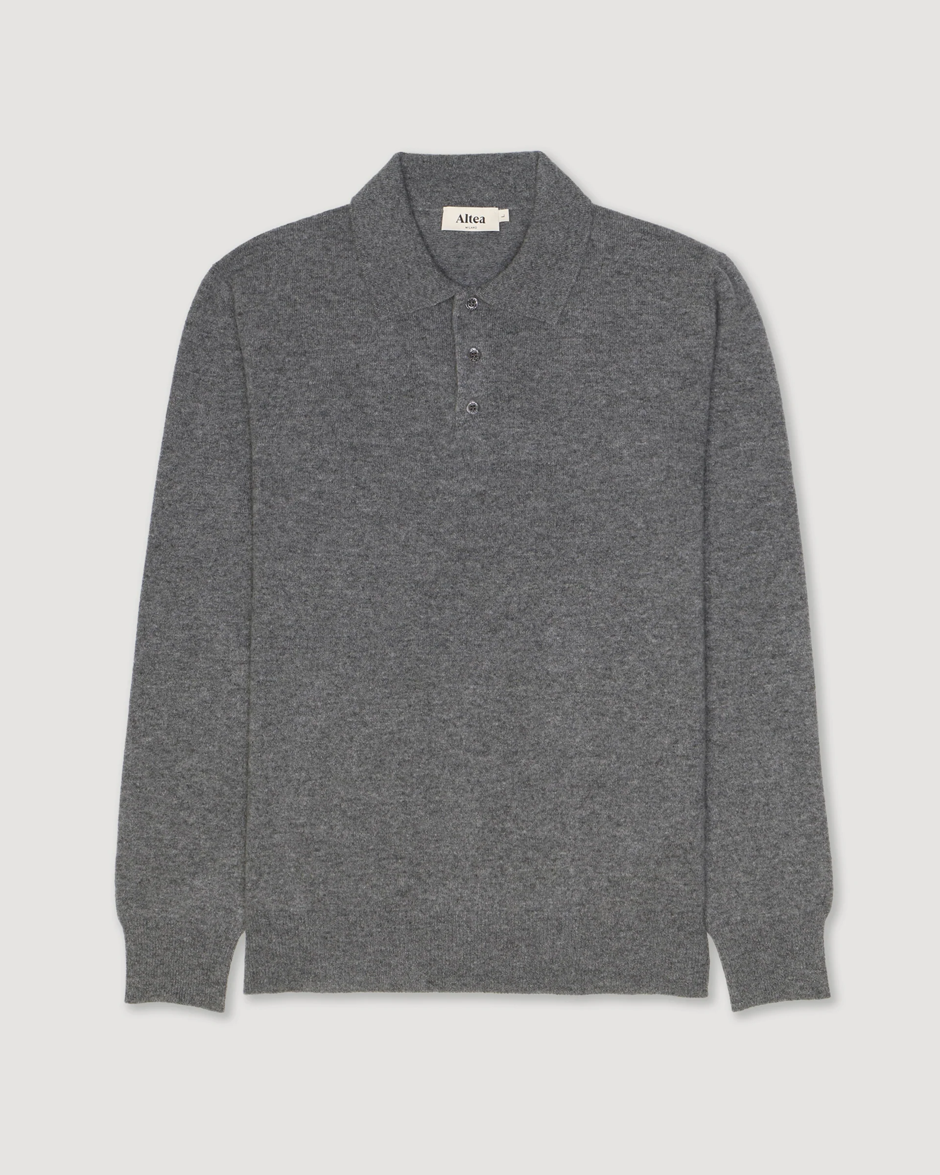 Polo in maglia realizzata in puro cashmere - Grigio medio - Image 5